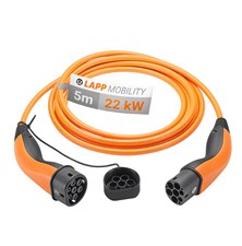 Charging cable LAPP 61789 type 2 22kW 32A 3 phase 5m for electric car