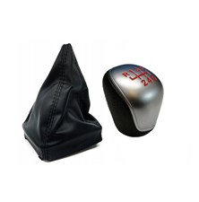 Gear Shift Knob with Cuff Ford Mondeo MK4 2007 - 2014 Silver/Red 6 Speed Gearbox