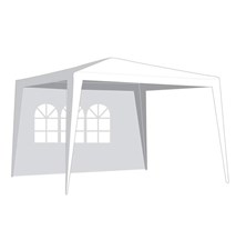 Sides for party tent HAPPY GREEN 3x3m White - with window