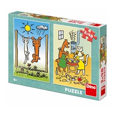 Puzzle DINO Dog and Cat 2x48 pieces