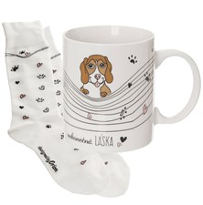 Gift mug with socks ORION Infinite love - dog 0.35l