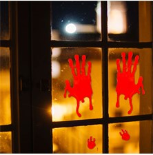 Gelová nálepka na okno FAMILY 58107L Halloween - krvavé ruce