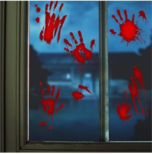 Gélová nálepka na okno FAMILY 58131D Halloween - krvavé ruky