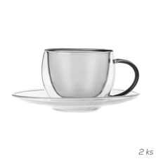 Cup with saucer ORION Double espresso 2pcs 100ml Grey