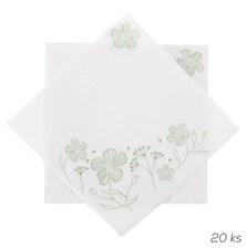 Paper napkin ORION Greenish 20 pcs 33x33cm White