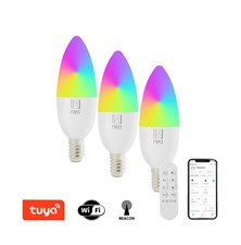 Smart LED žiarovka E14 6W RGB + CCT IMMAX NEO 07716CDO WiFi Tuya sada 3ks