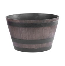 Flowerpot Woodeff Barrel 52cm Brown