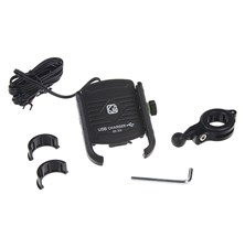 Bicycle/motorcycle phone holder STU r13usb black with USB charger