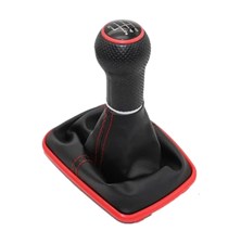 Gear Shift Knob with Cuff VW Golf IV 1998 - 2005 Red 23mm 6 Speed Gearbox