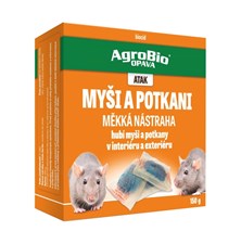 Nástraha proti myším a potkanům AGROBIO Atak 150g