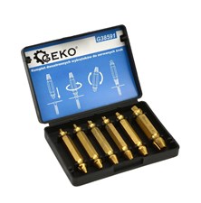 Set of extractors GEKO G38591 for bent screws 6pcs