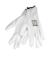 Gloves 8 ''white polyester jumbo in PU, EXTOL PREMIUM