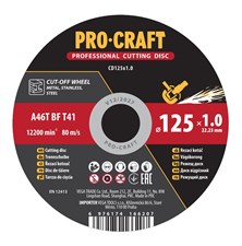 Cutting disc PROCRAFT 125x1.0mm