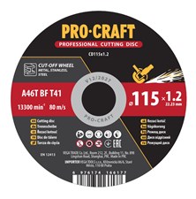 Cutting disc PROCRAFT 115x1.2mm