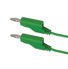 Connecting cable 0.35mm2 / 1m with bananas green HADEX N532