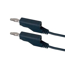 Connecting cable 0.35mm2 / 1m with bananas black HADEX N536