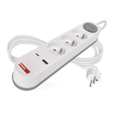 Predlžovací prívod 3 zásuvky 2m EMOS P1312FC USB s vypínačom