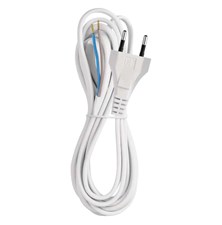 Power cord PVC 2x0,75mm 3m white