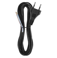 Power cord PVC 2x0,75mm 3m black
