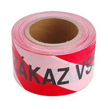 Warning tape 75mm x 250m EXTOL CRAFT 9568 red-white ZAKAZ VSTUPU CZ
