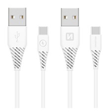 Kabel SWISSTEN 71504402 USB/USB-C 3.1 1,5m White (delší konektor 9mm)