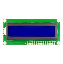 LCD1602A display, 16x2 characters, blue backlight