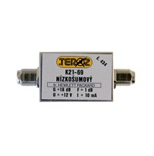 Antenna amplifier TEROZ 434X, UHF, G20dB, F1.0dB, U98dBµV, F-F