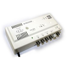 Anténny zosilňovač ALCAD CA-361, 1xUHF+1xFM/VHF BIII, 2x výstup, filter 5G, domový