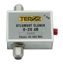 Antenna attenuator Teroz 540 with 0-20 dB regulator for UHF band, F connector