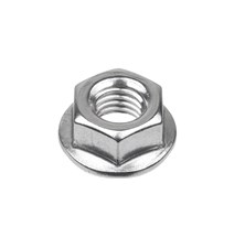 Hexagonal nut with stainless steel M10 collar, toothed