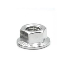 Hexagonal nut with stainless steel collar M 8, toothed
