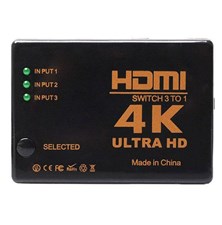 Přepínač 3x HDMI - 1x HDMI HADEX UH-301 - rozbaleno - poškozený obal