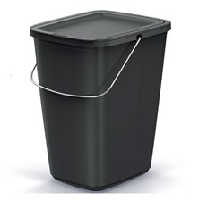 Koš odpadkový COMPACTA Q FLAP BASIC černý 9l - rozbaleno - neobsahuje víko
